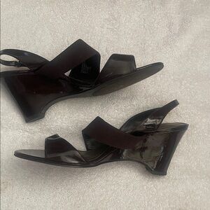 Elegant Women's Brown Wedge Sandals 
3" heel